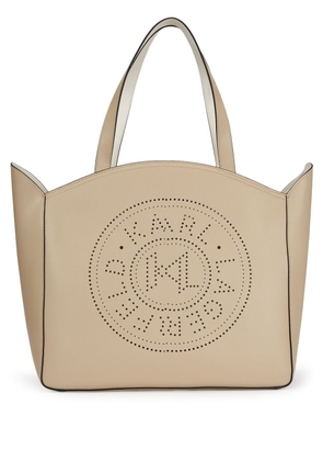 Karl Lagerfeld K/Circle perforated-logo tote bag - Neutrals