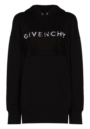 Givenchy lace-detail logo-print hoodie - Black