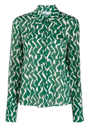 Patrizia Pepe geometric-print long-sleeve shirt - Green