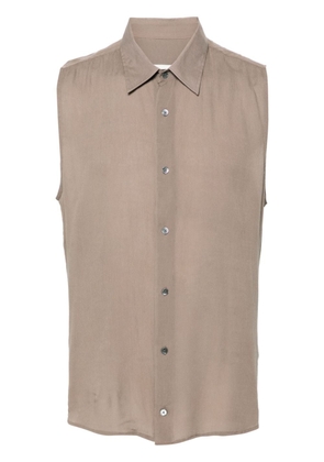 AMI Paris straight-collar crepe shirt - Neutrals