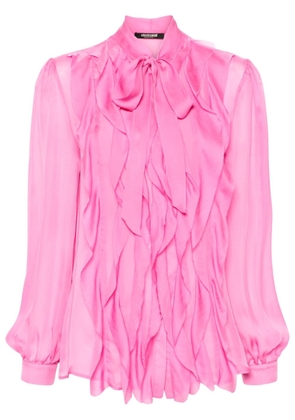 Roberto Cavalli ruffled pussy-bow shirt - Pink