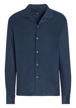 Zegna long-sleeve cotton-silk shirt - Blue