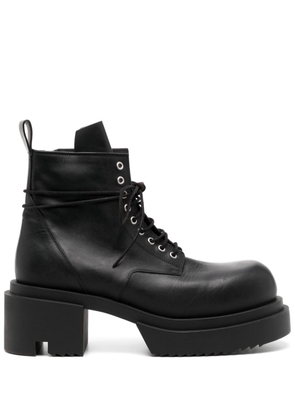Rick Owens leather Combat boots - Black