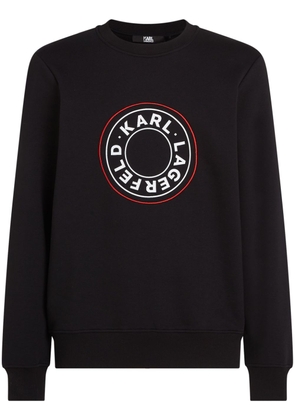 Karl Lagerfeld circle-logo organic-cotton sweatshirt - Black