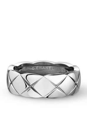 Chanel Small White Gold Coco Crush Ring