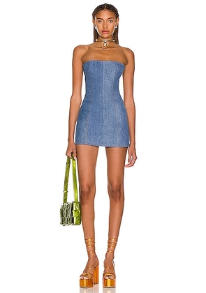 EB Denim Strapless Mini Dress in Light Medium - Blue. Size XL (also in ).