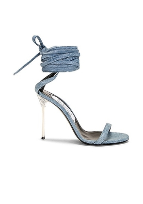 AREA x Sergio Rossi Sandal Boot 95 in Blue - Blue. Size 37.5 (also in 40).