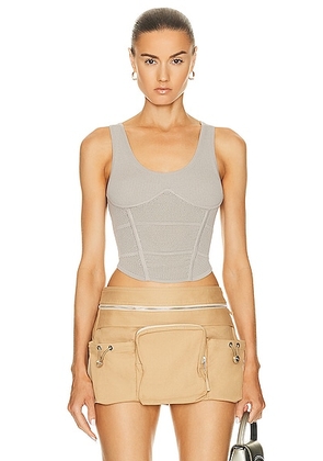 Dion Lee Sport Crochet Corset Top in Alloy - Taupe. Size XS (also in ).