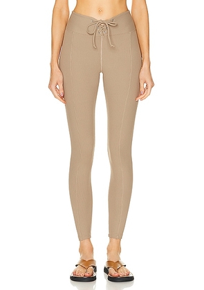 YEAR OF OURS Ribbed Football Legging in Caribou - Taupe. Size S (also in M).