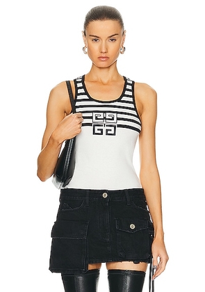 Givenchy Rib Tank Top in White & Black - White. Size L (also in ).