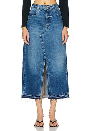 FRAME The Midaxi Skirt in Del Amo - Blue. Size 26 (also in 24, 28, 30).