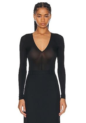 Balenciaga V-Neck Bodysuit in Black - Black. Size 36 (also in 38, 40).