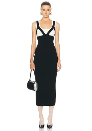 Jean Paul Gaultier Bicolor Long Dress in White & Black - Black. Size S (also in XS).