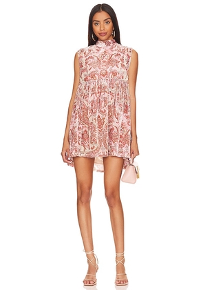 Free People All the Time Velvet Mini Dress in Pink. Size L, S.