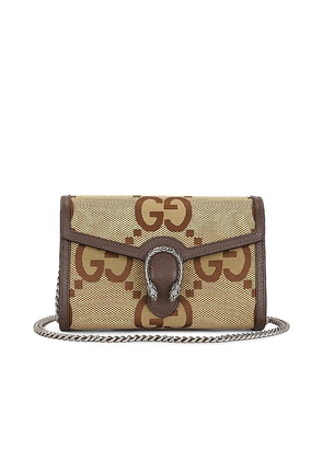 FWRD Renew Gucci GG Dionysus Chain Shoulder Bag in Brown.