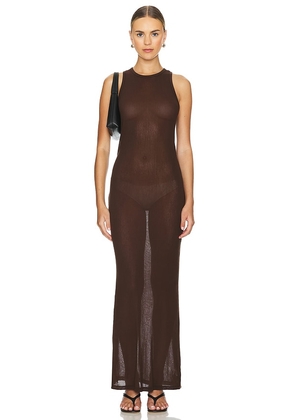 COTTON CITIZEN x REVOLVE Rio Maxi Dress in Chocolate. Size M, S, XS.