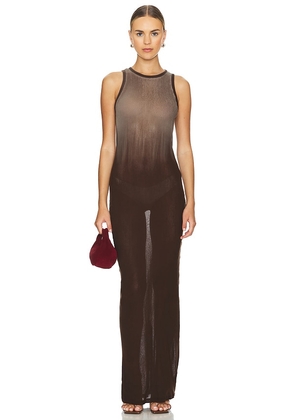COTTON CITIZEN x REVOLVE Rio Maxi Dress in Chocolate. Size M, S, XS.