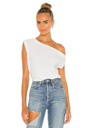 Norma Kamali x REVOLVE Drop Shoulder Top in White. Size XS.