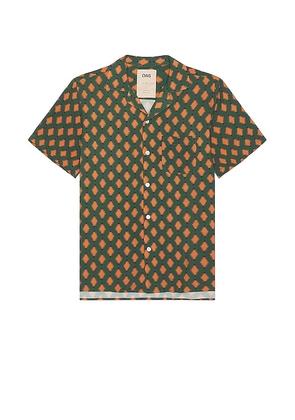 OAS Smokin Rustic Viscose Shirt in Green. Size L, M, XL, XS.