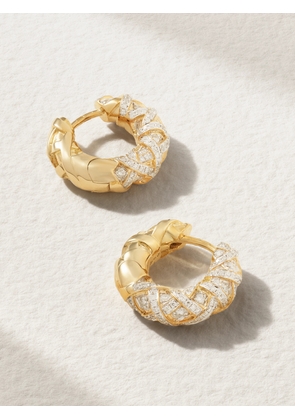 Yvonne Léon - Ananas 9-karat Gold Diamond Hoop Earrings - One size
