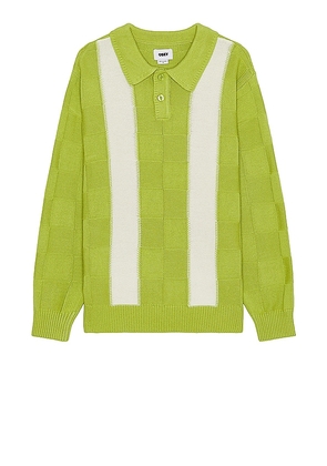 Obey Albert Polo Sweater in Green. Size L, S, XL/1X.