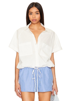 LNA Alpine Short Sleeve Button Up in White. Size S, XS.