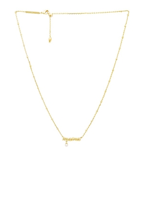 Kendra Scott Mama Script Pendant Necklace in Metallic Gold.