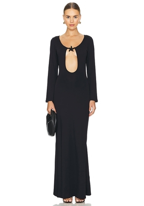 Leslie Amon Star Maxi Dress in Black. Size M, XL, XS.