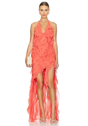 Lovers and Friends Paloma Gown in Peach. Size L, S, XS.