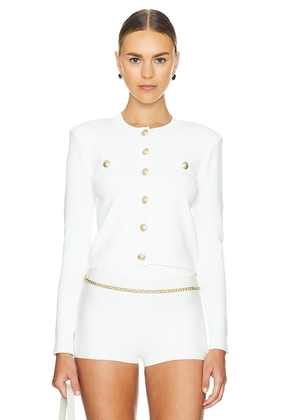 L'AGENCE Toulouse Cardigan in Ivory. Size L, S, XL, XS.