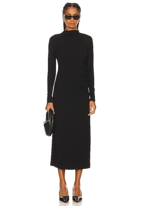 Vince Turtle Neck Rouched Dress in Black. Size S, XL, XXS.