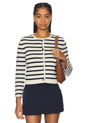 Theory Striped Jacket in Cream. Size XS.