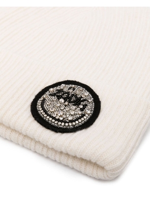 Zadig&Voltaire logo-embellished merino-wool beanie - Neutrals