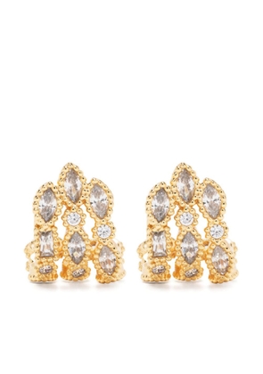 Maje rhinestone-embellished polished earrings - Gold