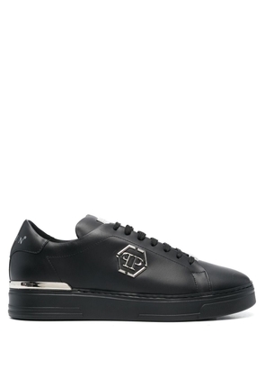 Philipp Plein Hexagon low-top leather sneakers - Black