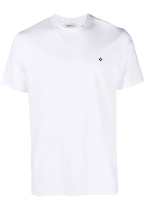 SANDRO Cross-embroidered short-sleeve T-shirt - White