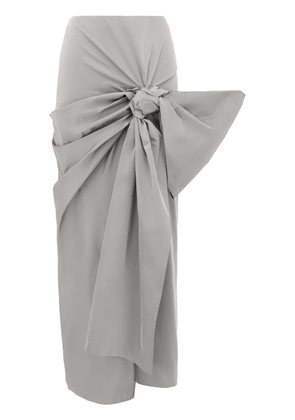 Alexander McQueen bow-detail maxi skirt - Silver