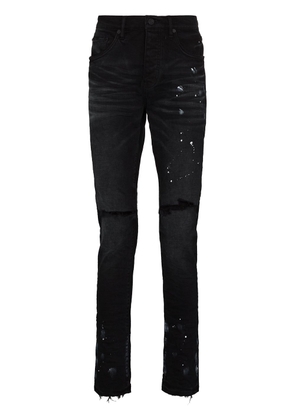 Purple Brand paint splatter-effect skinny jeans - Black