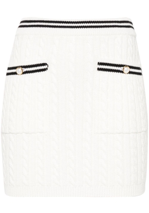 Alessandra Rich cable-knit mini skirt - White