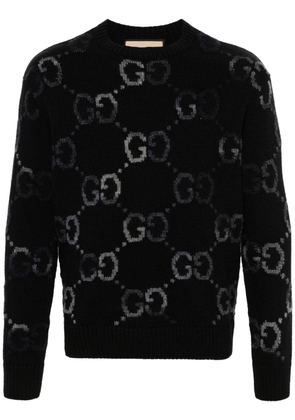 Gucci GG-intarsia cashmere jumper - Black