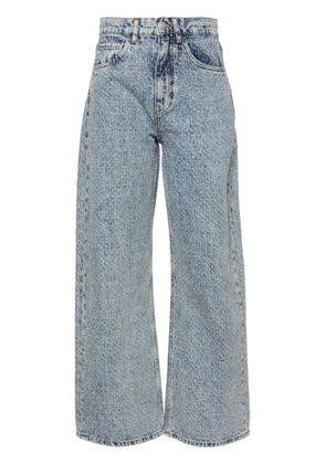 Maje Rhinestone XL mid-rise straight-leg jeans - Blue
