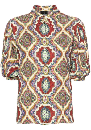 ETRO graphic-print cady blouse - Red