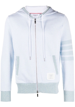 Thom Browne 4-Bar stripe zip-up hoodie - White