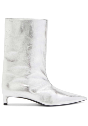 Jil Sander metallic leather ankle boot - Silver