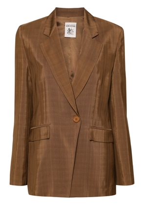 Semicouture tonal check-pattern single-breasted blazer - Brown