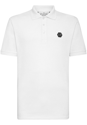 Philipp Plein logo-print cotton polo shirt - White