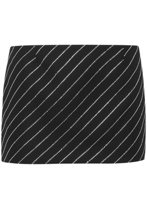 Philipp Plein Cady crystal-embellished pinstripe miniskirt - Black