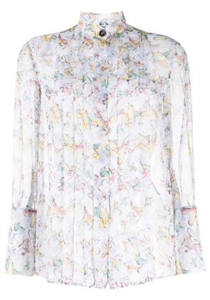 CHANEL Pre-Owned 1994 aeroplane-print silk blouse - Multicolour