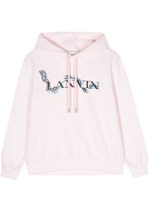 Lanvin logo-print cotton hoodie - Pink