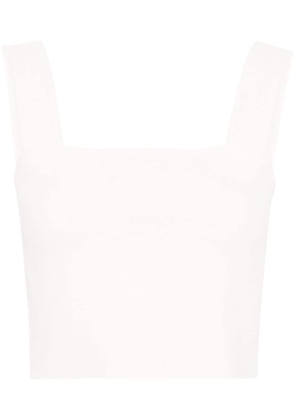 Maje knitted cropped top - White